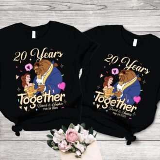 Beauty and the Beast 20 Years Together T-Shirt, Belle Princess Anniversary Valentine Couple Shirt