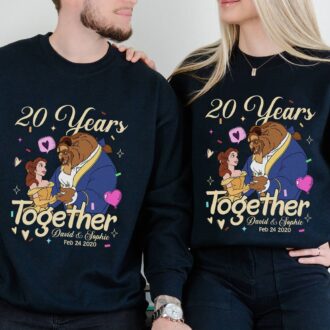 Beauty and the Beast 20 Years Together T-Shirt, Belle Princess Anniversary Valentine Couple Shirt