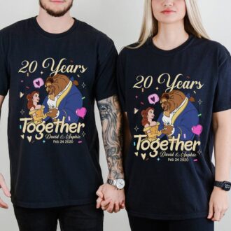 Beauty and the Beast 20 Years Together T-Shirt, Belle Princess Anniversary Valentine Couple Shirt
