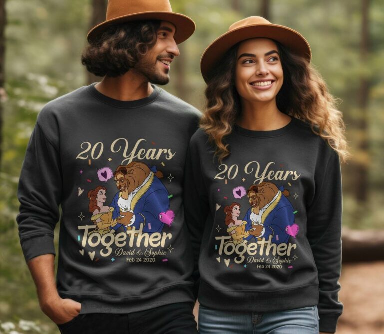 Beauty and the Beast 20 Years Together T-Shirt, Belle Princess Anniversary Valentine Couple Shirt