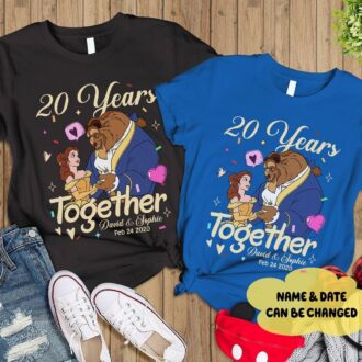 Beauty and the Beast 20 Years Together T-Shirt, Belle Princess Anniversary Valentine Couple Shirt