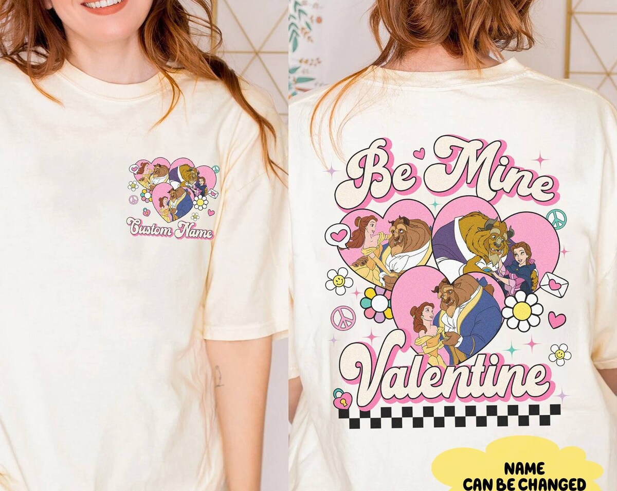 Beauty and the Beast Be Mine Valentine Shirt, Custom Valentine Couple Sweatshirt, Belle Princess Trip Shirt