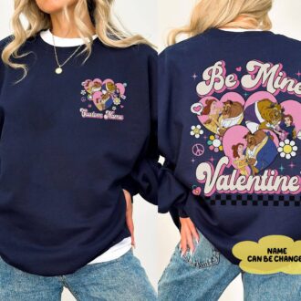 Beauty and the Beast Be Mine Valentine Shirt, Custom Valentine Couple Sweatshirt, Belle Princess Trip Shirt
