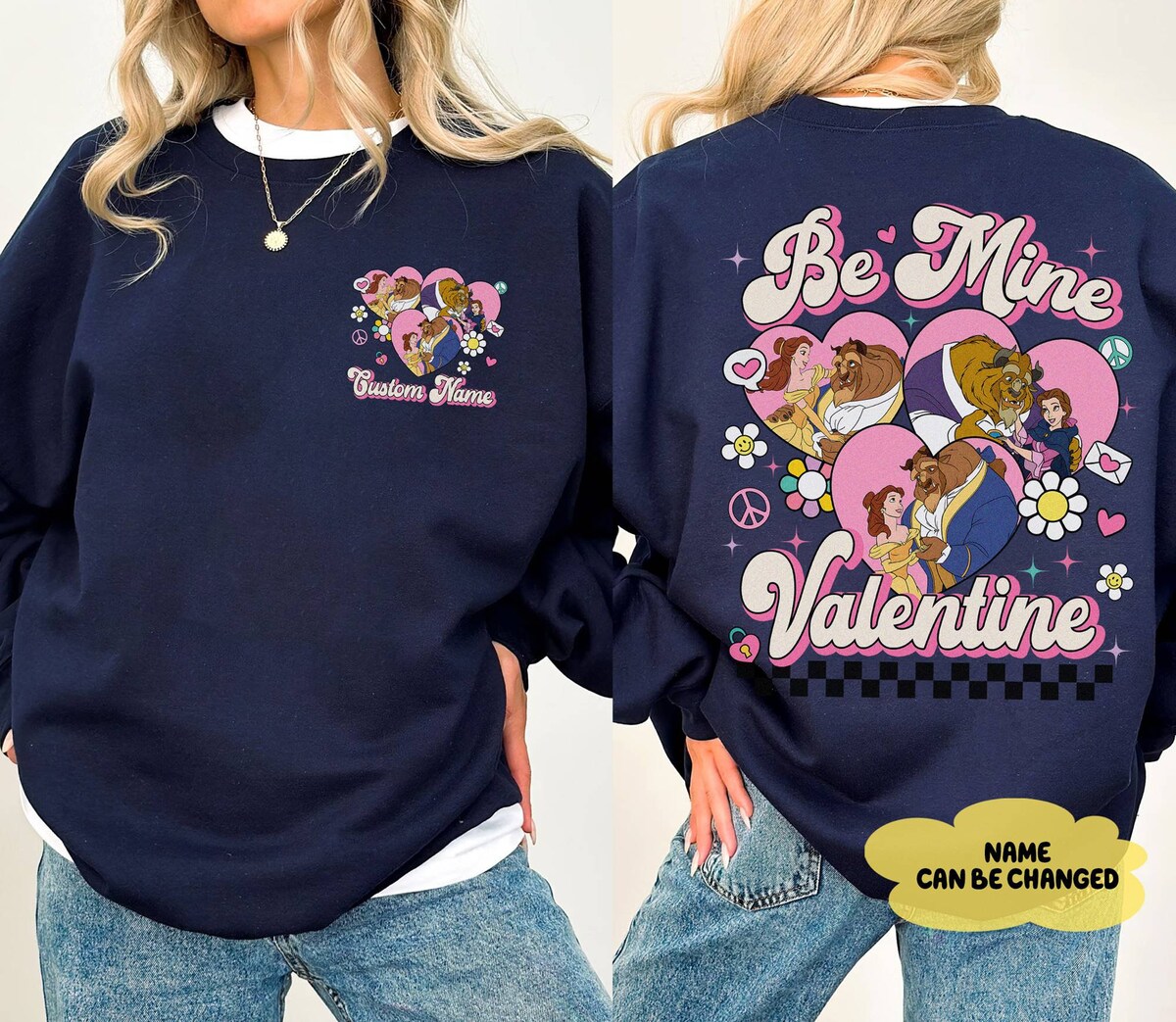 Beauty and the Beast Be Mine Valentine Shirt, Custom Valentine Couple Sweatshirt, Belle Princess Trip Shirt