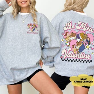 Beauty and the Beast Be Mine Valentine Shirt, Custom Valentine Couple Sweatshirt, Belle Princess Trip Shirt