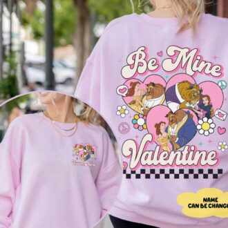 Beauty and the Beast Be Mine Valentine Shirt, Custom Valentine Couple Sweatshirt, Belle Princess Trip Shirt