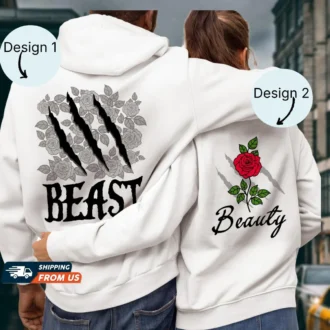 Beauty and the Beast Couple Hoodies, His Beauty and Her Beast Sweatshirts, Disney Matching Shirts