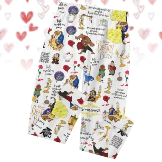Beauty and the Beast Couple Pajamas Set, Her Beast His Beauty Valentine's Day & Honeymoon Gift