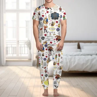 Beauty and the Beast Couple Pajamas Set, Her Beast His Beauty Valentine's Day & Honeymoon Gift