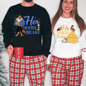 Beauty and the Beast couple shirts for him and her, Nerdy bookworm shirts, Honeymoon shirts