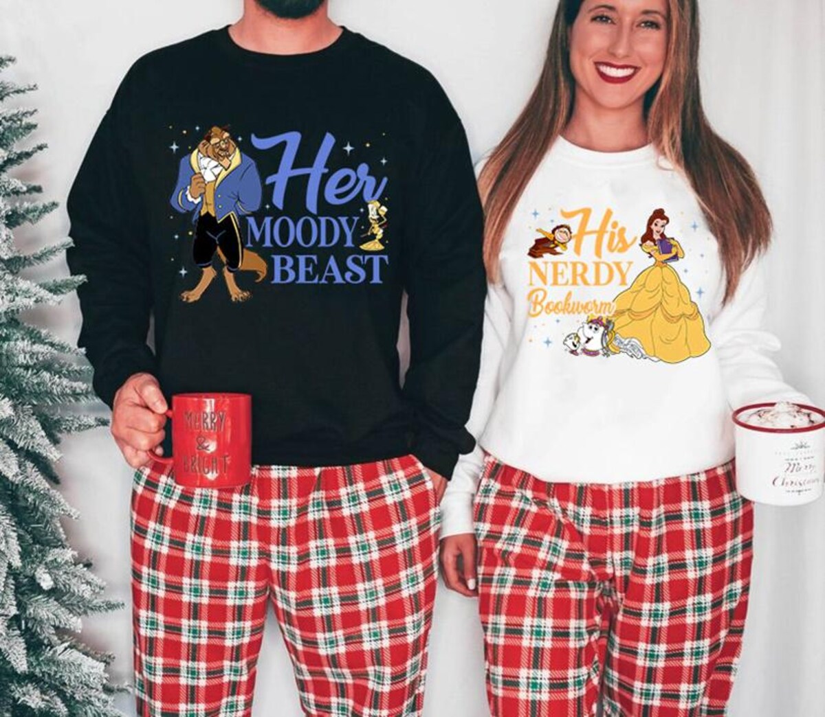 Beauty and the Beast couple shirts for him and her, Nerdy bookworm shirts, Honeymoon shirts
