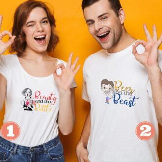 Beauty and the Beast Couple Shirts, Beauty and the Bottle, Beer and the Beast, Valentine's Gift