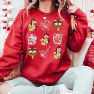 Beauty and the Beast Disney Princess Belle Valentine's Day Shirt, Disney Princess Girls Trip Tee