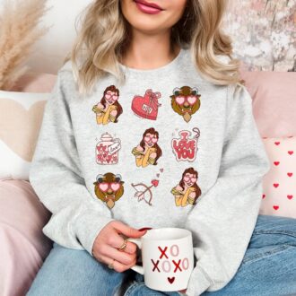 Beauty and the Beast Disney Princess Belle Valentine's Day Shirt, Disney Princess Girls Trip Tee