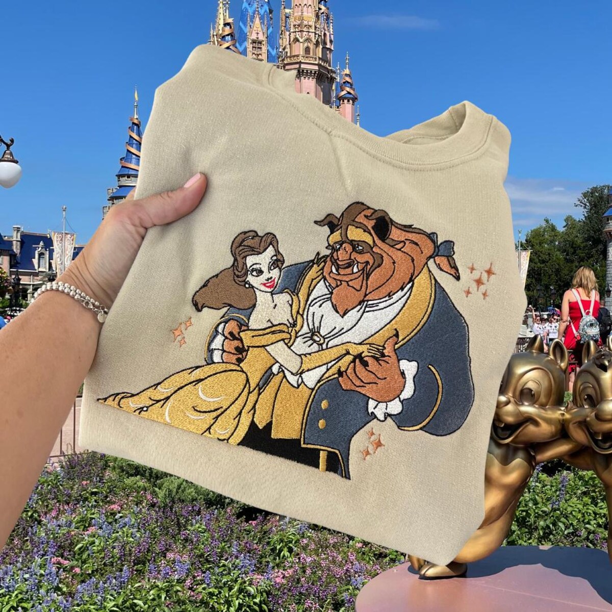 Beauty and the Beast Embroidered Sweatshirt, Tale as Old as Time shirt for women