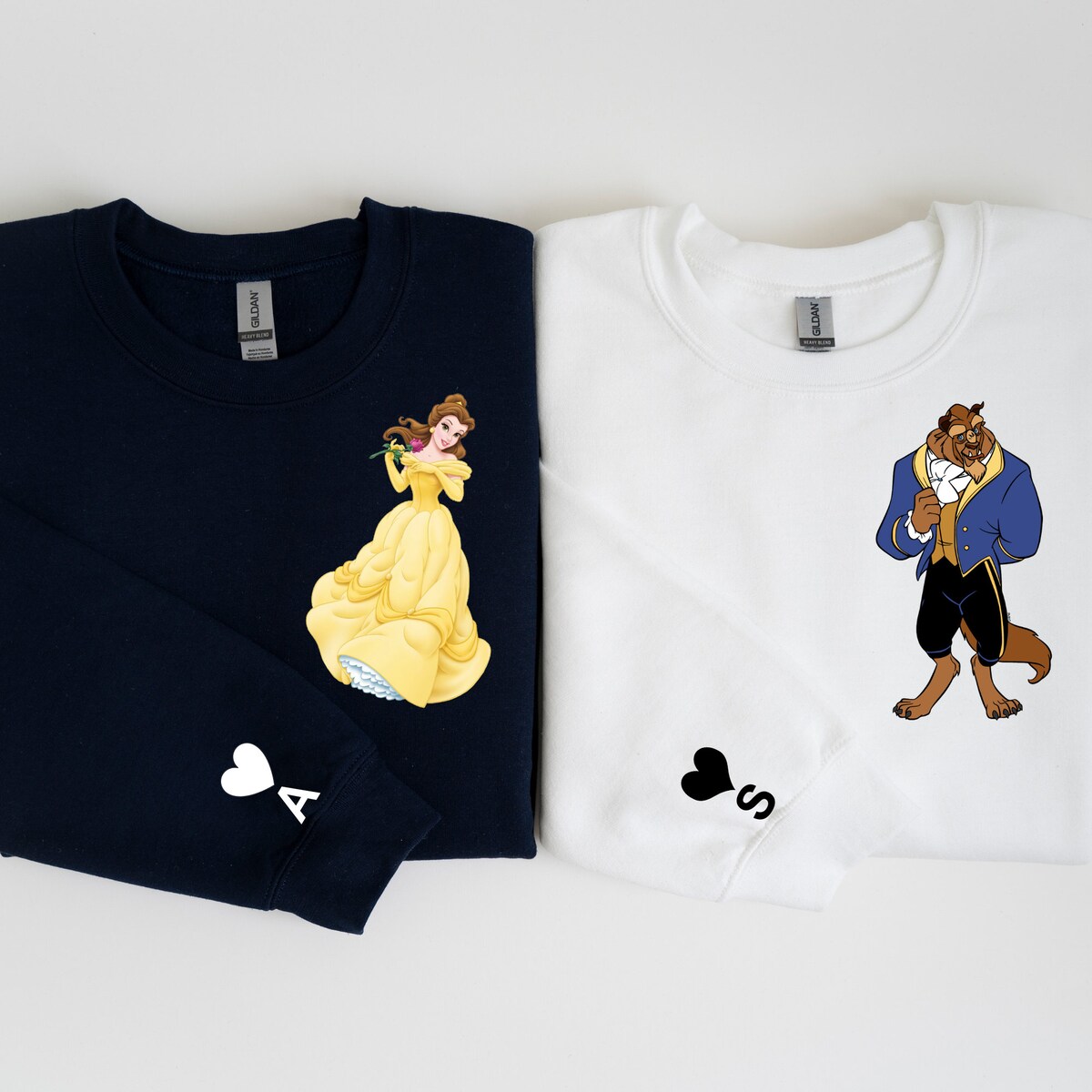 Beauty and the Beast Family Matching Hoodies, Personalized Couple Sweatshirts, Disneyland Gifts