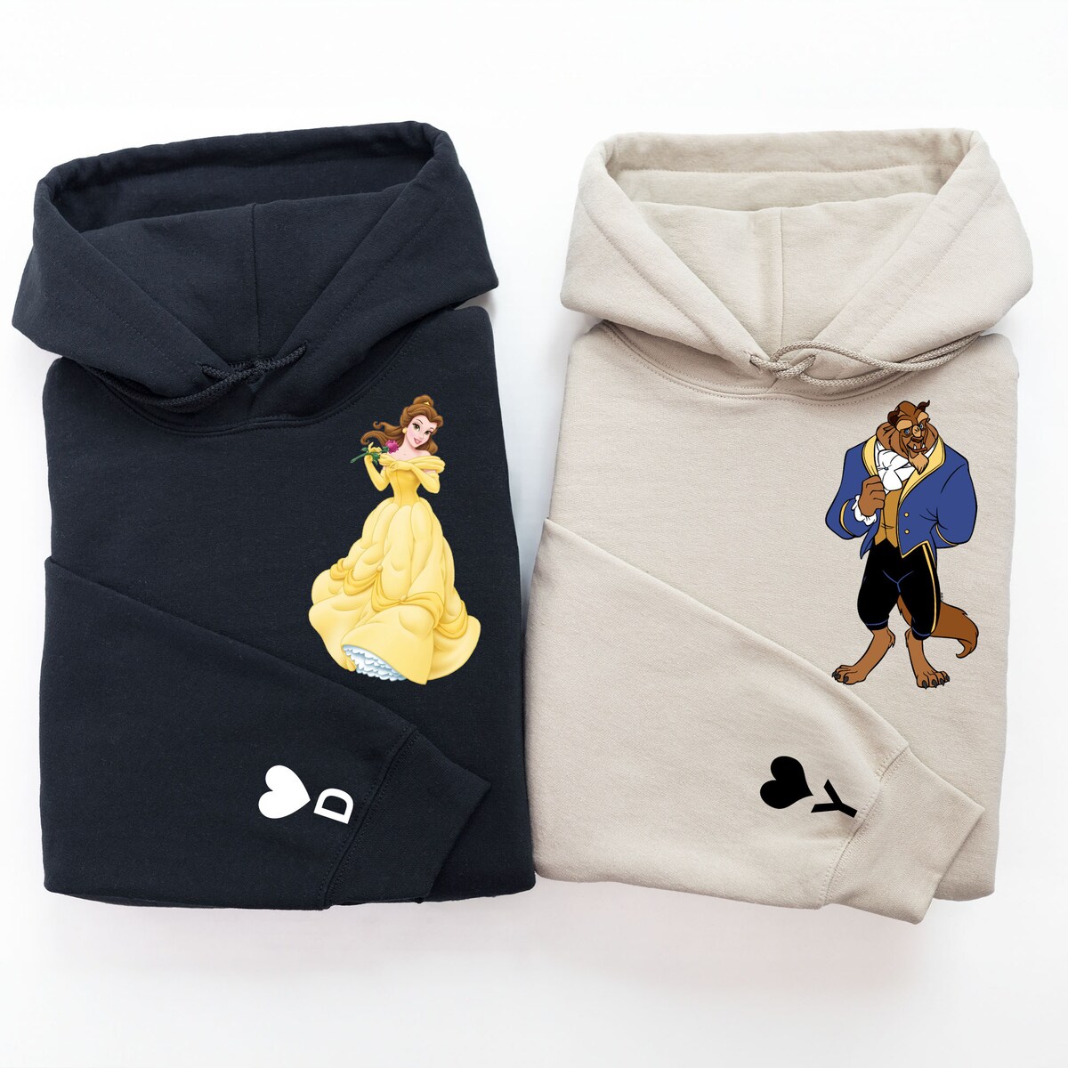 Beauty and the Beast Family Matching Hoodies, Personalized Couple Sweatshirts, Disneyland Gifts