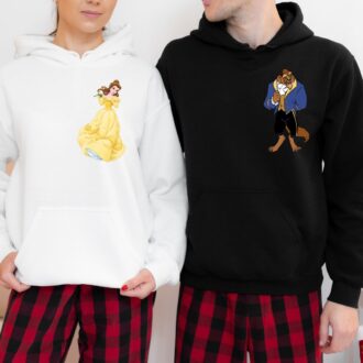 Beauty and the Beast Family Matching Hoodies, Personalized Couple Sweatshirts, Disneyland Gifts