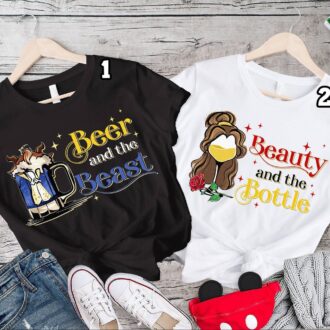 Disney Beauty and the Beast Matching Shirts for Couples, Beauty And The Bottle, Beer And The Beast Shirt