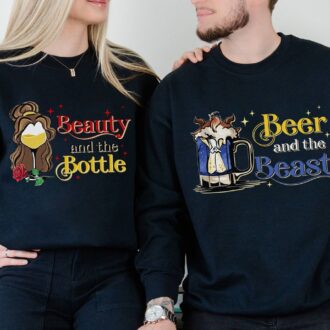 Disney Beauty and the Beast Matching Shirts for Couples, Beauty And The Bottle, Beer And The Beast Shirt