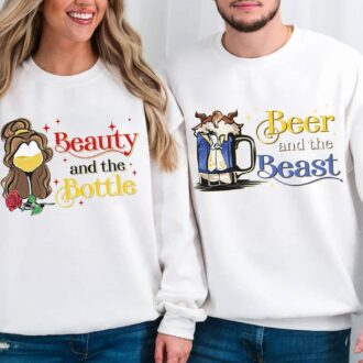Disney Beauty and the Beast Matching Shirts for Couples, Beauty And The Bottle, Beer And The Beast Shirt