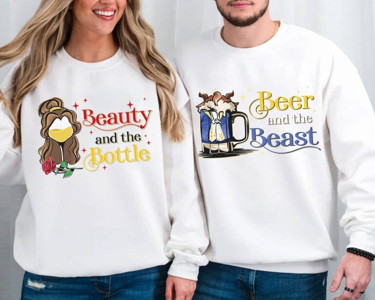 Disney Beauty and the Beast Matching Shirts for Couples, Beauty And The Bottle, Beer And The Beast Shirt