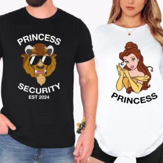 Disney Belle Shirt, Beauty and the Beast Couple Matching Shirt for Honeymoon or Valentine's Day