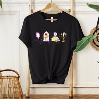 Disney Princess Watercolor Shirt, Beauty and the Beast T-Shirt for Women