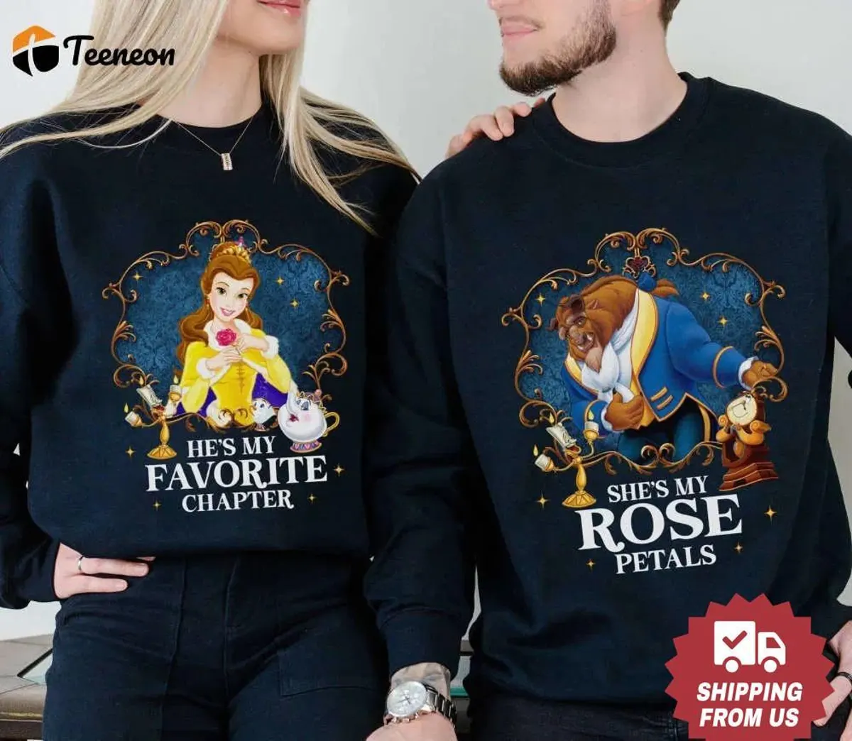 Disney Valentine's Day Couple Shirts, Beauty and the Beast T-Shirt, Favorite Chapter Rose Petals Tee