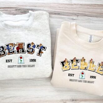 Disneyland Beauty and the Beast Couple Shirts, Belle & Beast Couple Tees for Valentine's Day