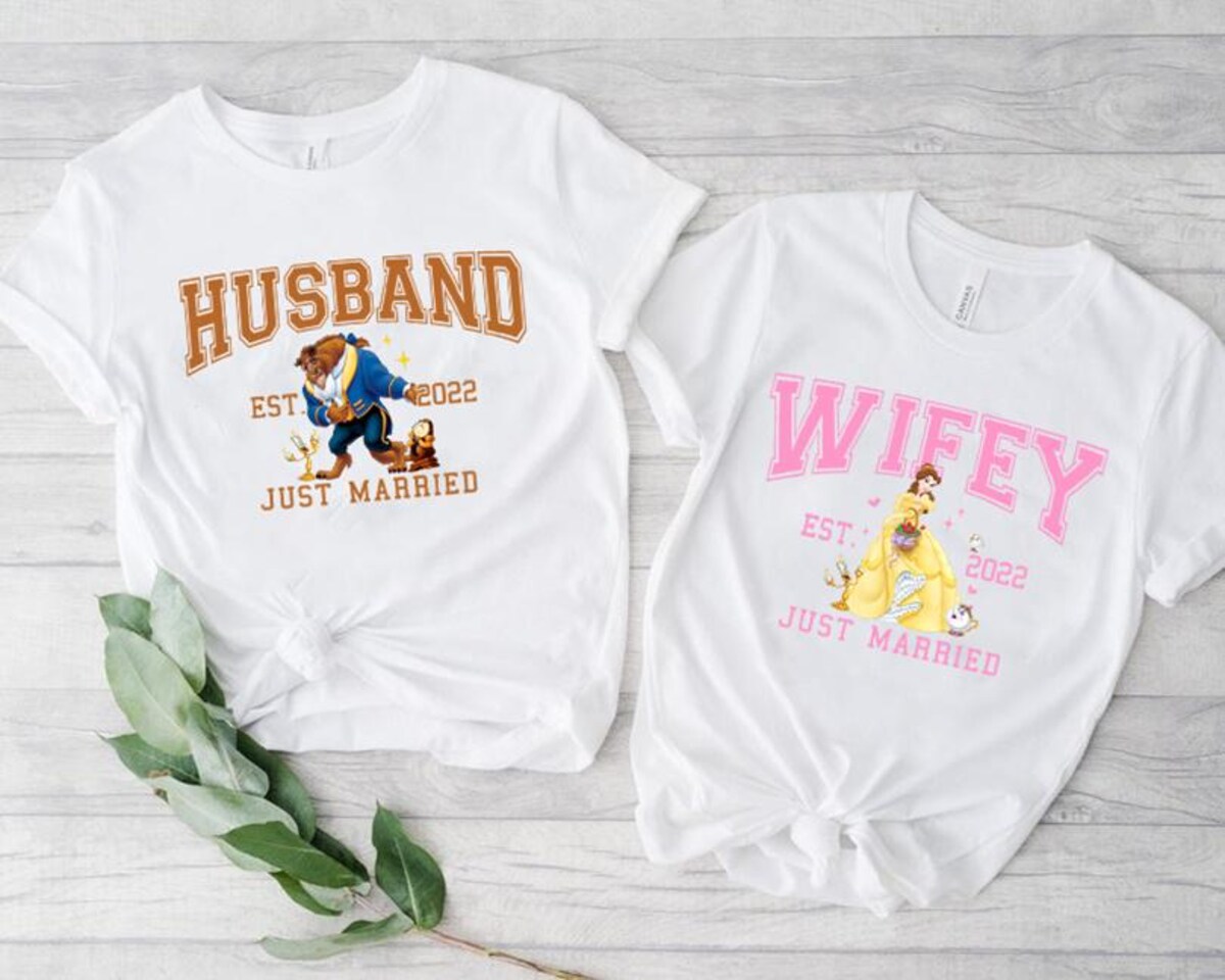 Disneyland Beauty and the Beast Couple Shirts, Matching for Husband & Wife, Anniversary Gifts