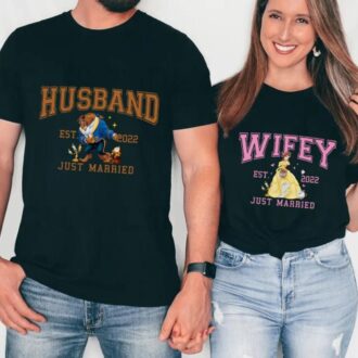 Disneyland Beauty and the Beast Couple Shirts, Matching for Husband & Wife, Anniversary Gifts
