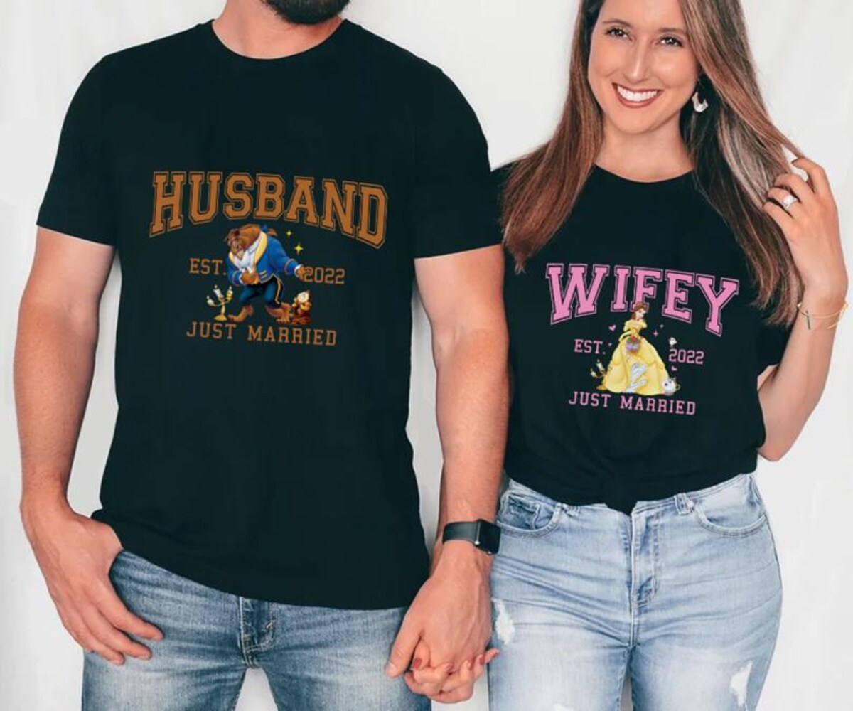 Disneyland Beauty and the Beast Couple Shirts, Matching for Husband & Wife, Anniversary Gifts