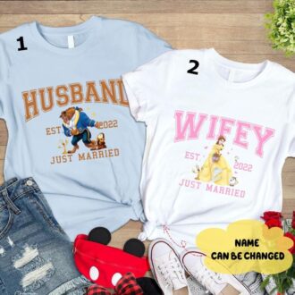 Disneyland Beauty and the Beast Couple Shirts, Matching for Husband & Wife, Anniversary Gifts