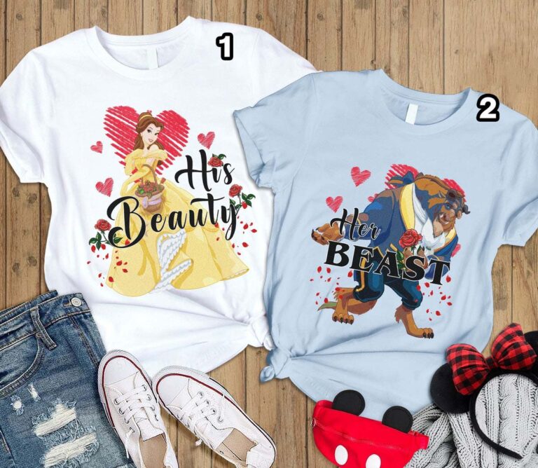 His Beauty Her Beast Shirts, Disneyland Couple Shirts for Valentine's Day 2025