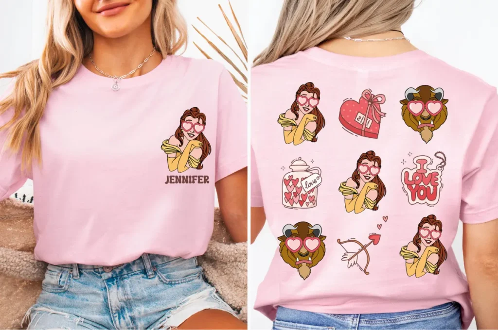 Beauty and the Beast Honeymoon Shirts for Couples – Disney Valentine’s Day Tees for Him & Her