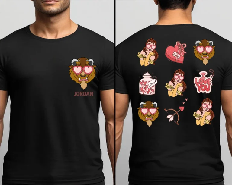 Beauty and the Beast Honeymoon Shirts for Couples – Disney Valentine’s Day Tees for Him & Her
