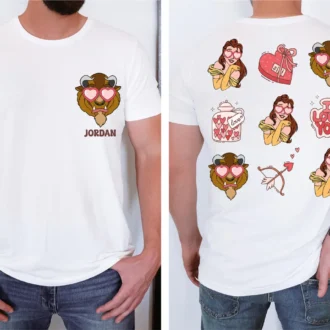 Beauty and the Beast Honeymoon Shirts for Couples – Disney Valentine’s Day Tees for Him & Her