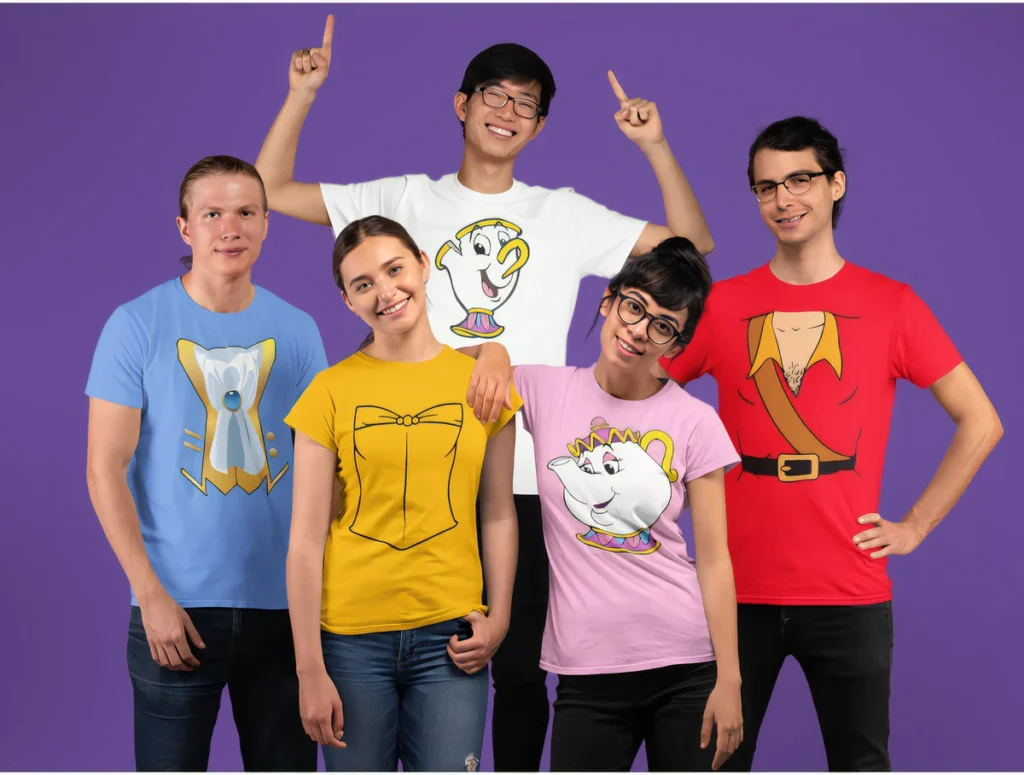 Matching Beauty and the Beast Character Shirts for Halloween, Disney Costume Outfits
