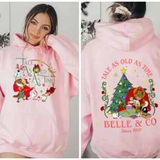 Princess Belle Beauty and Beast Christmas Sweatshirt, Girls Tale Christmas Couple Shirts