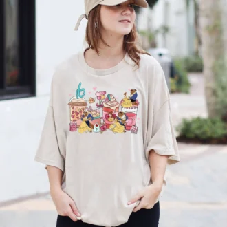 Princess Belle Couple Valentine Coffee T-Shirt, Beauty and the Beast Shirt, Disneyland Family Couple Tee