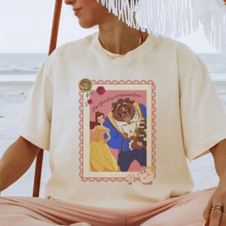 Beauty And The Beast Couples T-shirt, Disney Valentine's Day Rose Design For Him & Her