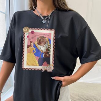 Beauty And The Beast Couples T-shirt, Disney Valentine's Day Rose Design For Him & Her