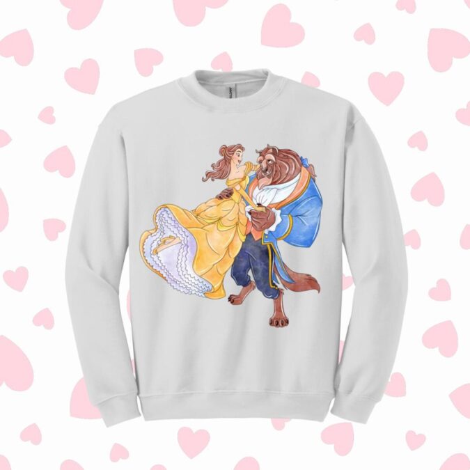 Beauty And The Beast Valentine's Day Couple T-shirts, Disney Couple Shirts For Disneyworld Trip