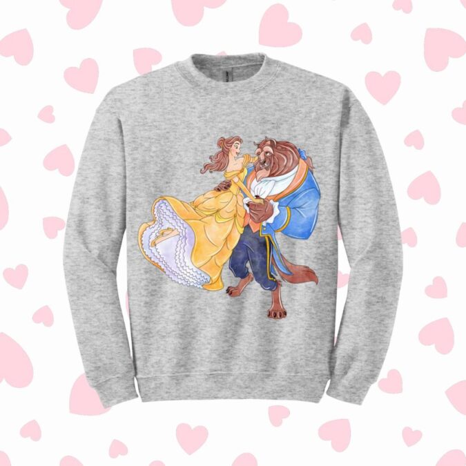 Beauty And The Beast Valentine's Day Couple T-shirts, Disney Couple Shirts For Disneyworld Trip