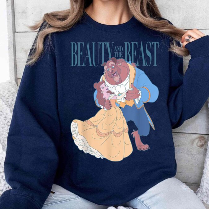 Belle & Beast Classic Portrait Disney T-shirt, Beauty And The Beast Valentine's Day Tee