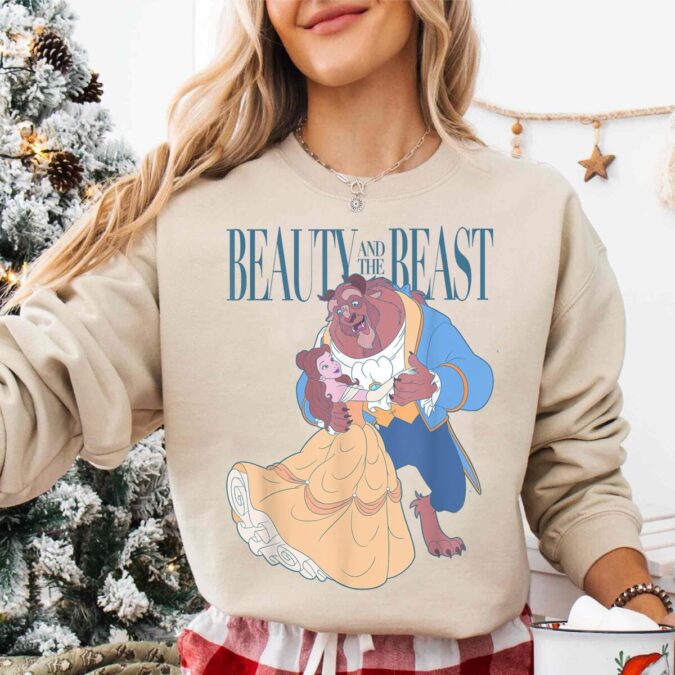 Belle & Beast Classic Portrait Disney T-shirt, Beauty And The Beast Valentine's Day Tee