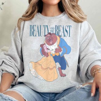Belle & Beast Classic Portrait Disney T-shirt, Beauty And The Beast Valentine's Day Tee