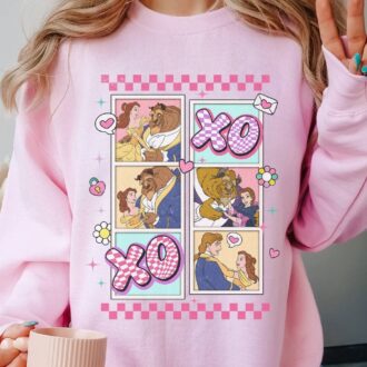 Belle And Beast Be Mine Valentine's Day Shirt For Couples, Matching Beauty And The Beast Xoxo T-shirts