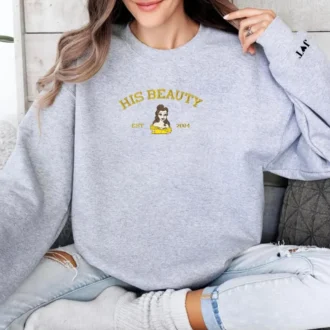 Custom Embroidered Beauty And The Beast Couple Hoodies, Matching Sweatshirts For Adults & Youth